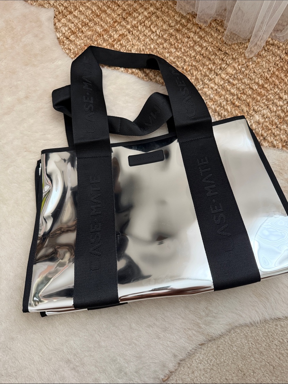 Casemate jelly tote in silver chrome